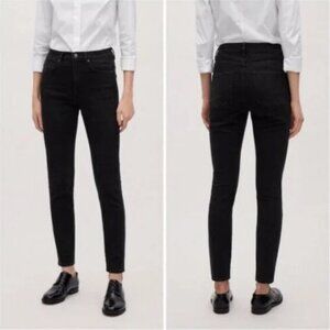 NWOT COS Mid Rise Ankle Length Black Skinny Jeans Women's 28